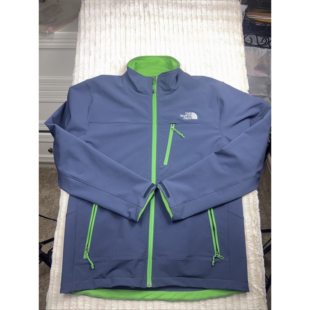 The‎ North Face Jacket Mens Med Blue Apex Pneumatic Softshell Windwall NWOT Mint
